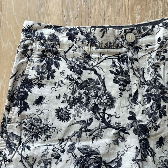 Club Monaco Baxter Linen/Cotton Blend Casual Shorts 6" Blue/White Floral Sz30 - Picture 2 of 11